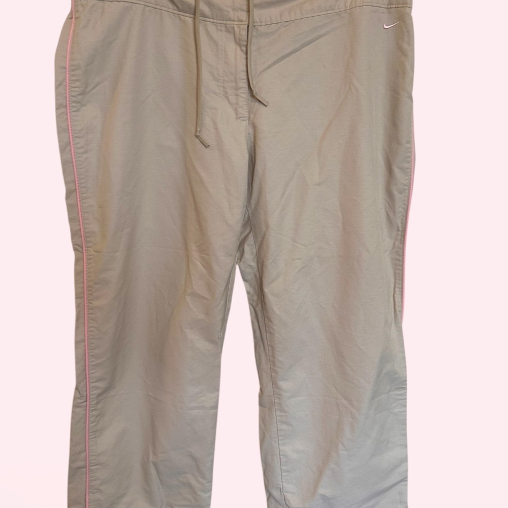 Vintage Women Y2K Nike Capri Pants Pink And Tan Size Large